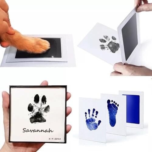 DIY Contactless Stamp Pad Blue Green black Red Safe and non-toxic Pet Dog Cat baby handprint or footprint Ink pad