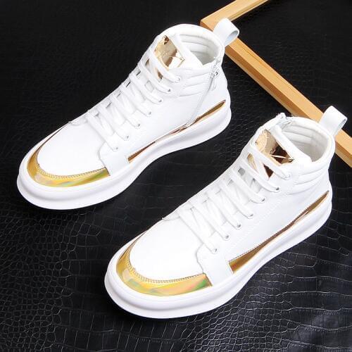 Stephoes New Men Fashion Casual Ankle Boots Spring Autumn Thick Bottom White Shoes Male Youth Trending Luxury Designer Shoes