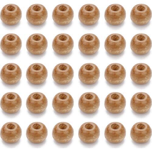 300pcs/lot 2.5mm Big Hole Wooden Wood Beads Charms Loose Spacer 8.5*7mm Round Beads For DIY Bracelets Jewelry Findings