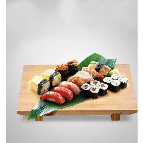 Wood Plate Dinner Dish Sashimi Tray Bamboo Plate Food Dish Shelf Sushi Restaurant Sushi Board Plate Natural Plato Tableware 1pcs