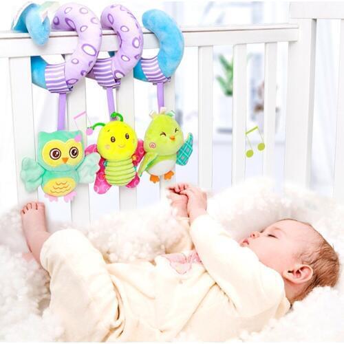 Baby Bed Around Toys 0-12 Months Crib Stroller Hanging Spiral Kids Sensory Educational Toy For Newborn Baby Rattles Bell Gift