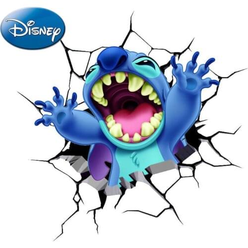 Disney Cartoon Stitch Car Personality 3D Stereo Stitching Stickers Creative Body Door Scratches Car Decoration Stickers