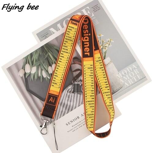 Flyingbee Designer Ai Creative Badge ID Lanyards Mobile Phone Rope Key Lanyard Neck Straps Work Lanyard Accessories X1657