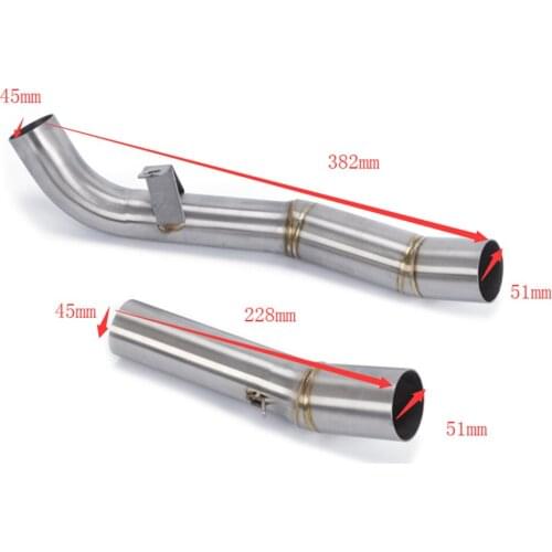 Motorcycle Exhaust Muffler Middle Link Pipe Connect For Kawasaki Z1000 07-09
