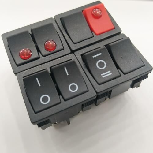 Gules cat eye D1 Double five pin six pin switch Double switch Six legged lamp Reset switch 20 * 22 installation