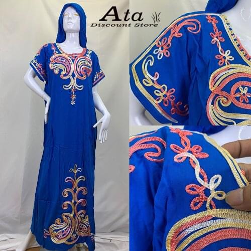 Islam Short Sleeve Robe Longue Femme Musulmane Abaya With Scarf Dubai middle East Saudi Embroidery African Dresses For Women