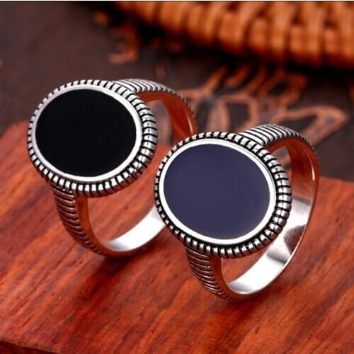 BOCAI real 100% 2021 new style, retro s925 silver men ring temperament domineering fashion mens ring