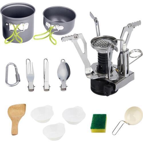 2020 New Camping Cookware Outdoor Cookware Set Kitchen Tableware Cooking Set Travel Tableware Cutlery Utensils Hiking Picnic Set