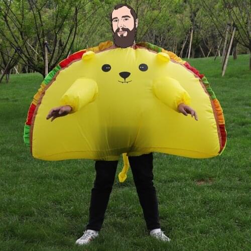 2021 New Design Cute Cat Biscuits Shape Half Body Inflatable Costume for Adult Big Child Cosplay Party Costumes Anime Clothes