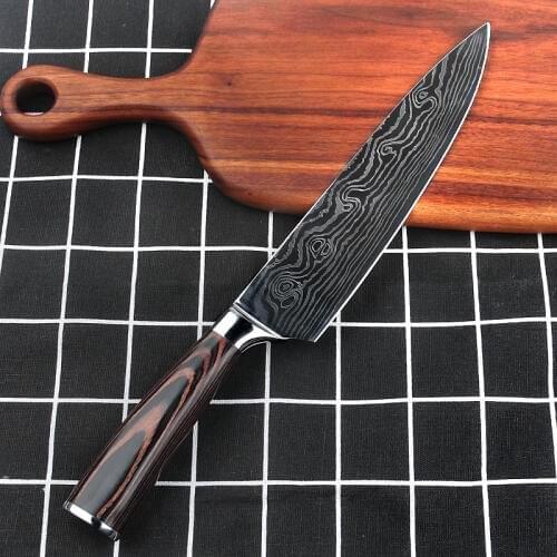 Liang Da 8" 7cr17 Stainless Steel Chef Knife Vegetable Fruit Cutter Sharp Meat Cleaver Chopper Food Slicer Knife Kitchen Tools