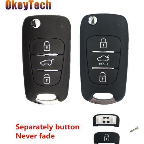 OkeyTech New Style Flip Folding Car Key Shell For Hyundai I30 IX35 For Kia Sportage K2 K5 Auto Key Case Cover Replacement