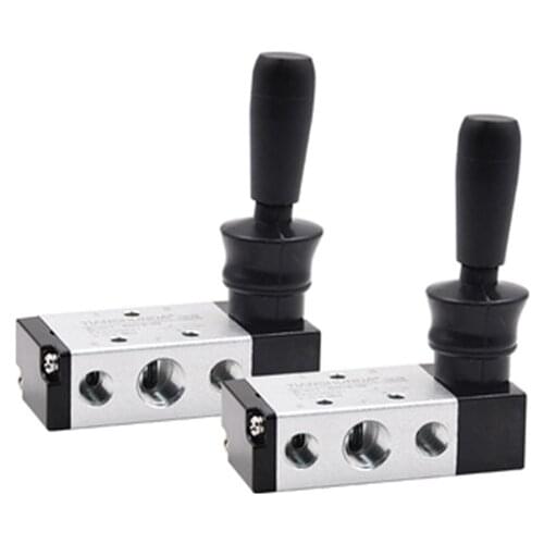 4H210-08 5/2 Way Hand Lever Operated Control Pneumatic Manual Valve W Muffler and Quick Fitting Select