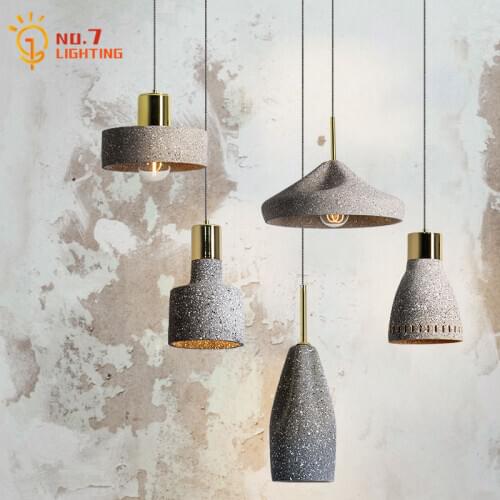 Industrial Concrete Cement Pendant Lights Led E27 Designer Home Decor Loft Bar Cafe Dining Room Store Theme Restaurant Studio
