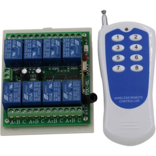 Latest 8 Channel RF Wireless Remote Control Switch & Remote Control System Receiver Transmitter 315/433 8CH Relay NC NO COM