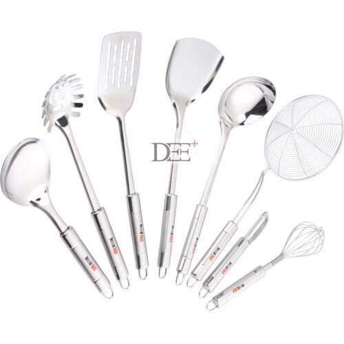 KITCHEN USTENSIL 8PCS SCOOPS COOKING TOOLS SET SPOON SPATULA COLANDER SHAPE PARER