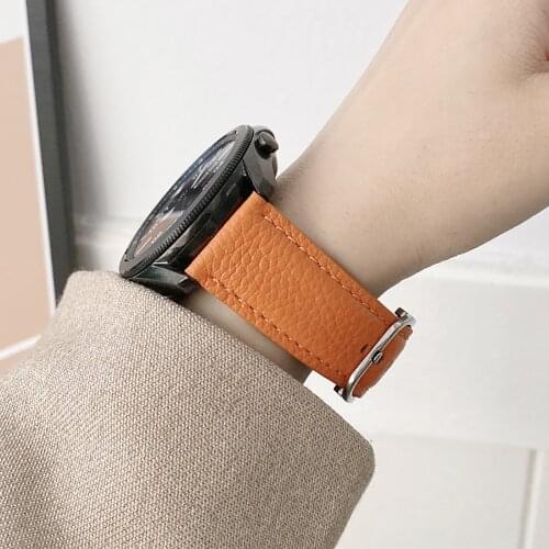 Universal 22mm Watch Strap For Huawei Watch 3 Pro GT2 2e Watchband Real Leather Wrist Bracelet for Galaxy Watch3 45/46mm Amazfit