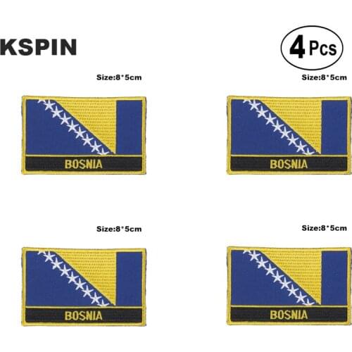 Bosnia Rectangular Shape Flag Iron on Saw on Patches Embroidered Flag Patches National Flag Patches for Clothing DIY