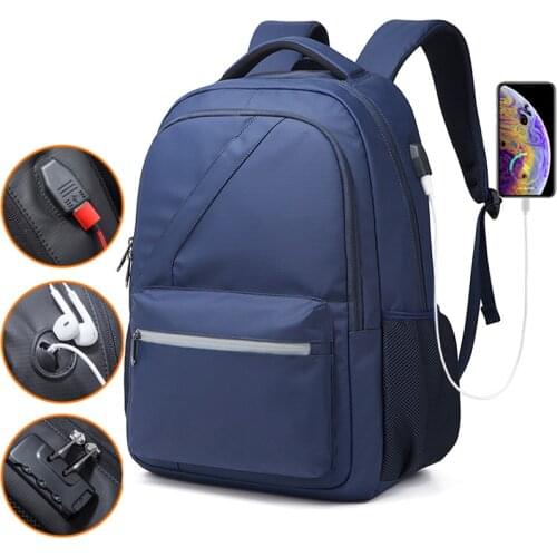 Men Business Backpack Short Distance Travel USB Port Anti Theft Luggage Bag Women 17in Computer Waterproof Student Schoolbag
