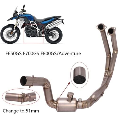 For BMW F650GS F700GS F800GS/ADventure Exhaust System Motorcycle Header Mid Link Pipe Slip On 51mm Muffler Escape with Catalyst
