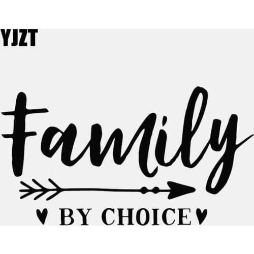 YJZT 15.6CM*8.6CM Family BY CHOICE Love Vinyl Decal Car Sticker Fun Arrow Black/Silver C3-2075
