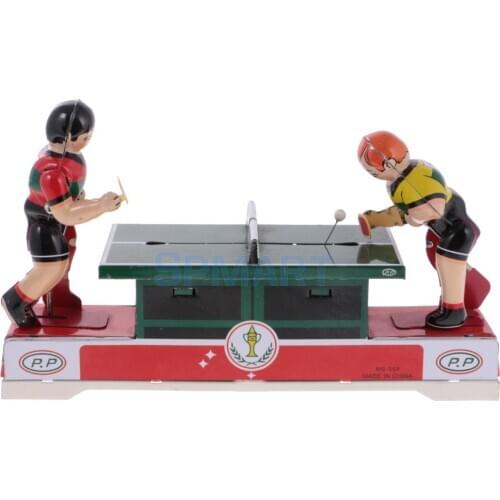 Funny Playing Ping Pong Collectible Tin Toys Creative Vintage Wind Up Toy Clockwork Toys for Adult/Kids Gift