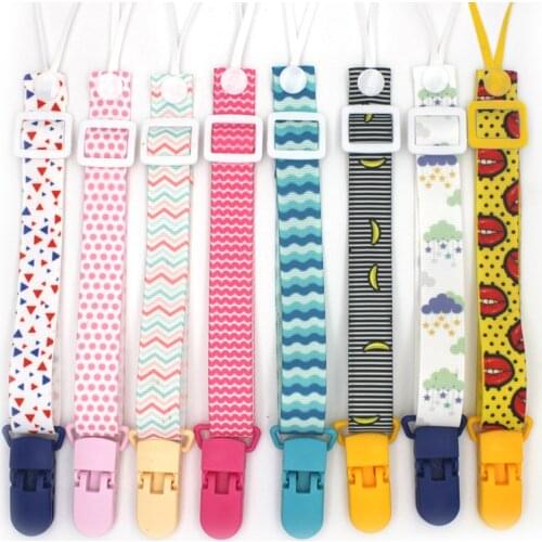 Cartoon Fixed Button Baby Pacifier Clip Chain Ribbon Dummy Soother Holder Chain Anti-drop Buckle