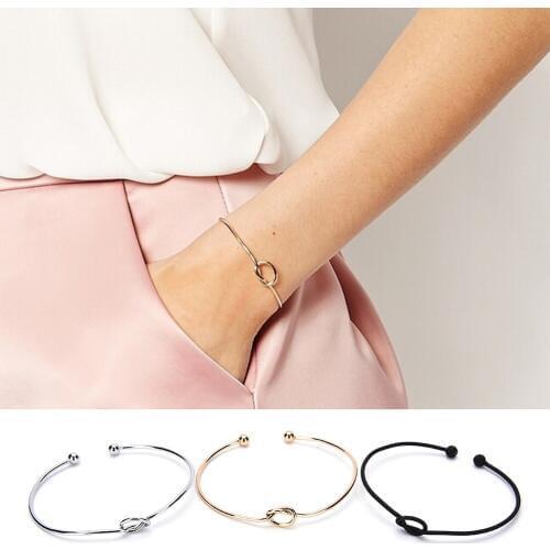 Love Bangle Cuff Bracelets Summer Style Adjustable Simple Handmade Bow Knot Bracelets Bangles For Women For Girl Gifts