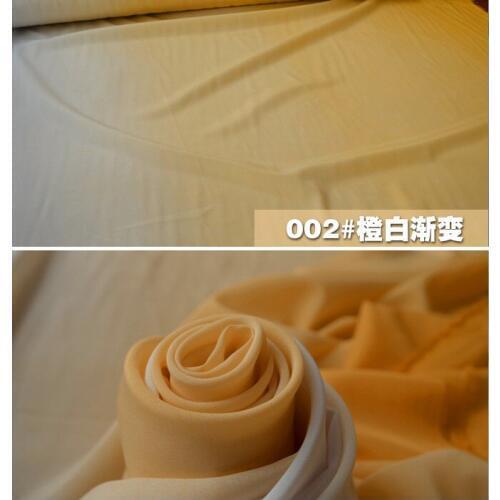 115*500cm 100% Polyester Gradient color fabric for lady dress skirt, dress free ship