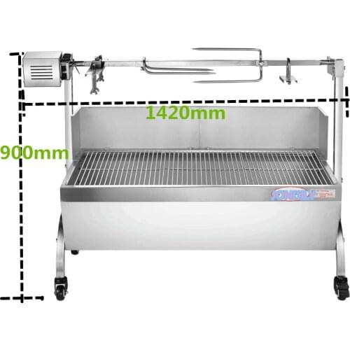 1420mmlength S.steel auto charcoal BBQ roasted whole lamb stove motor charcoal bbq barbecue grill with windsheild