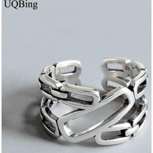2019 Retro Irregular 925 Sterling Silver Rings Open Rings Jewelry Wholesale
