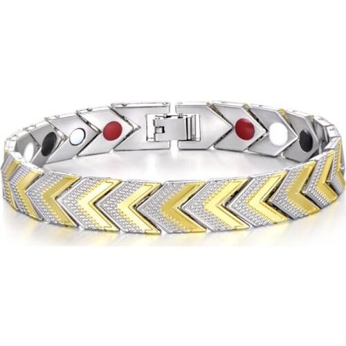 4pcs Men Therapeutic Energy Healing Magnetic Bracelet Arrow Chain Therapy Arthritis Jewelry Negative Ion Health Care Jewelry