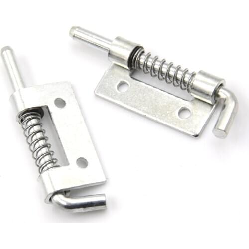 5pcs/lot Spring Loaded Metal Security Barrel Bolt Latch Silver Tone Spring Latches Door Cabinet Hinges Hardware 5.3 X 1.7cm
