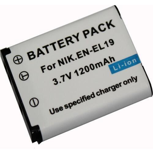 Digital Camera Battery pack 1200mAh EN-EL19 ENEL19 for Nikon S2500 S100 S2600 3100 S3200 S3300 S4100 S4200 S4300 S6600 10pcs/lot