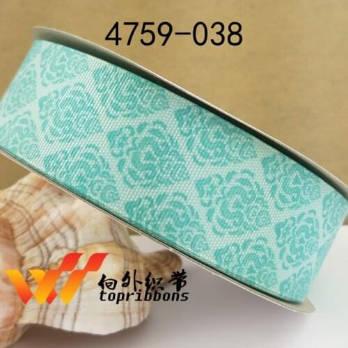 Free shipping flower ribbon printed grosgrain ribbon 1.5" ribbon 38mm ribbon 50 yard 4759-038