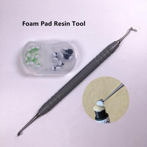 Dental Composite Resin Light Cure Fast Quick Foam Pad Large/Small Handle SS OptraSculpt Tool Foam Pad Large/Small