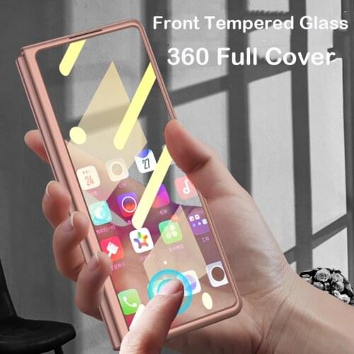 Coque Z Fold 2 5G Funda Phone Case 360 Full Protection Tempered Glass Case For Samsung Galaxy Z Fold 2 Matte PC Back Cover