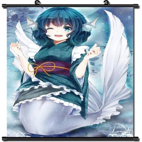 Coscase Japanese Anime TouHou Project Double Dealing Character Wakasagihime Home Decor Wall Scroll Poster Decorative Pictures