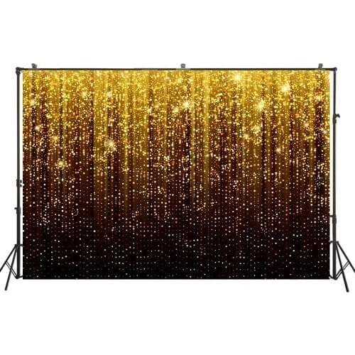 Photography Backdrop gold bokeh on black Background bachelorette Birthday proposal Party bridal shower Banner Luxury back drops
