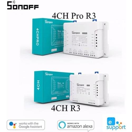 Sonoff 4CH R3/4CH PROR3 433MHz 4 Gang Smart Switch Wireless Smart Home Work With Alexa Google Home Echo Dot Google Nest