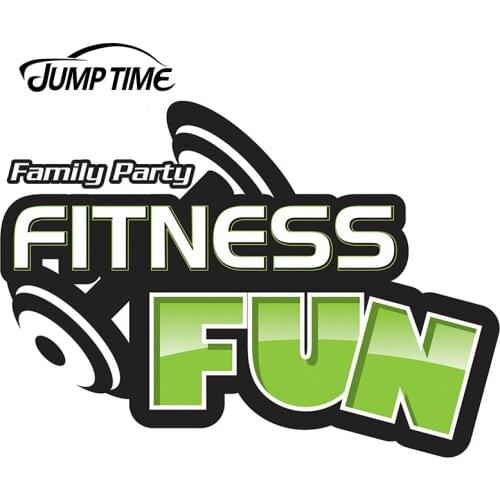JumpTime 13 x 9.3cm Fitness Fun Logo Car Stickers Graffiti Decal Vinyl Car Wrap Waterproof Auto Air Conditioner For JDM SUV RV