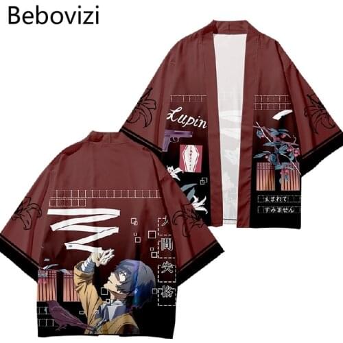 Japanese Cartoon Anime Kimono Plus Size Fashion Beach Kimetsu No Yaiba Robe Cardigan Men Shirts Yukata Haori Womens Clothing