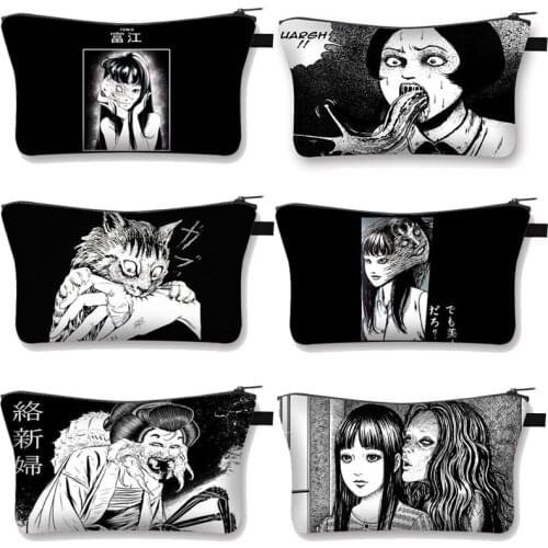 Cartoon African girl Cosmetic Bag Beautiful Sisters Printing Make Up Bags Fashion Women Brand Mini Makeup Bag Organizer