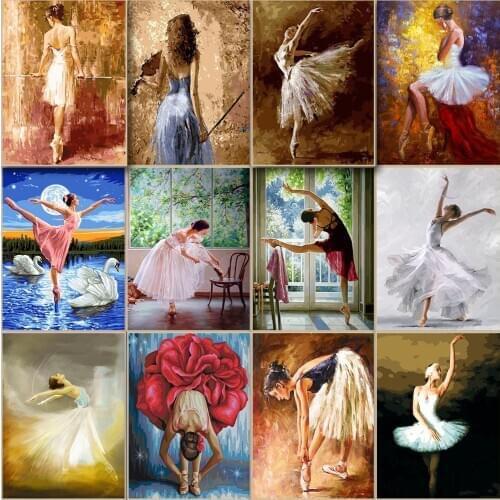 Paint Coloring By Numbers Ballerina Pictures Drawing Set Decoration Room Figure Girl Art Supplies Special Gifts