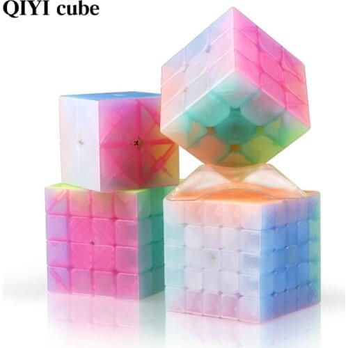 QIYI personalize 2x2x2 Jelly Stickerless Puzzles cube 3x3x3 magic speed qiyi cubes 4x4x4 cube 5x5x5 qiyi cube educational toys