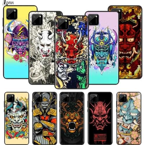 Prajna mask art For OPPO Realme Narzo 20 C2/3/11/12/15/17 X2 X3 X7 XT X50 Q2 Q2i V3 V5 V15 Pro Black TPU Phone Case