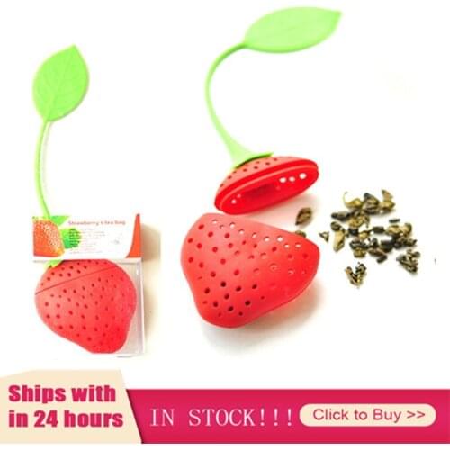 Cute Strawberry Silicone Tea Leaf Tea Strainer Spice Tea Infuser Filter Diffuser Tea Filter Bar Tools Kitchen Tea Accessories