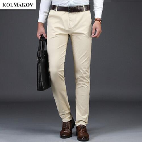 2019 Autumn New style Mens Pants Business Cotton and wool Long Trouser men high quality Classic Casual Trousers Pant Male