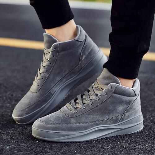 Men Casual sneakers leisure shoes high quality suede shoes platform footwear tide brand fleece-lined sneakers ankle boot