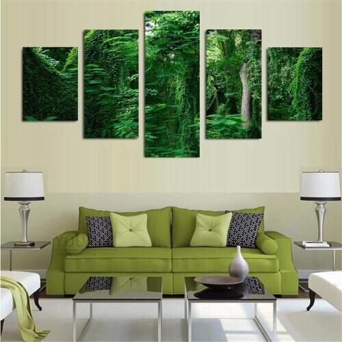 3D wall canvas painting poster wall artist home decoration green forest natural landscape living room bedroom frameless painting