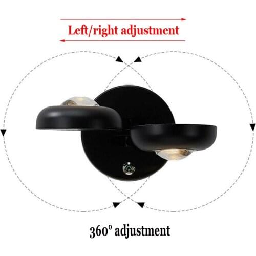 2021 new product Nordic 350° rotating net red wall lamp creative bedroom bedside wall lamp living room with switch wall light